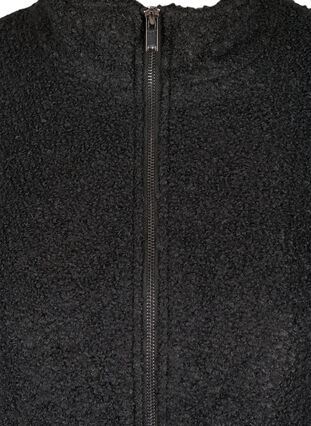 Kappa med ull och dragkedja, Black, Packshot image number 2
