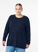 L&aring;ng&auml;rmad blus med textur, Bl&aring;, Model image number 0
