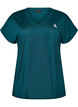 Tr&auml;nings t-shirt med v-ringning och l&ouml;s passform, Gr&ouml;n, Packshot image number 0