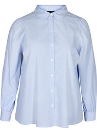 Randig skjorta i bomull, White/Blue stripe