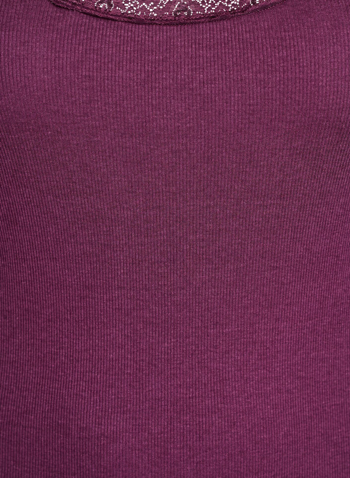 Topp med spetskant, M&ouml;rk Bordeaux, Packshot image number 2