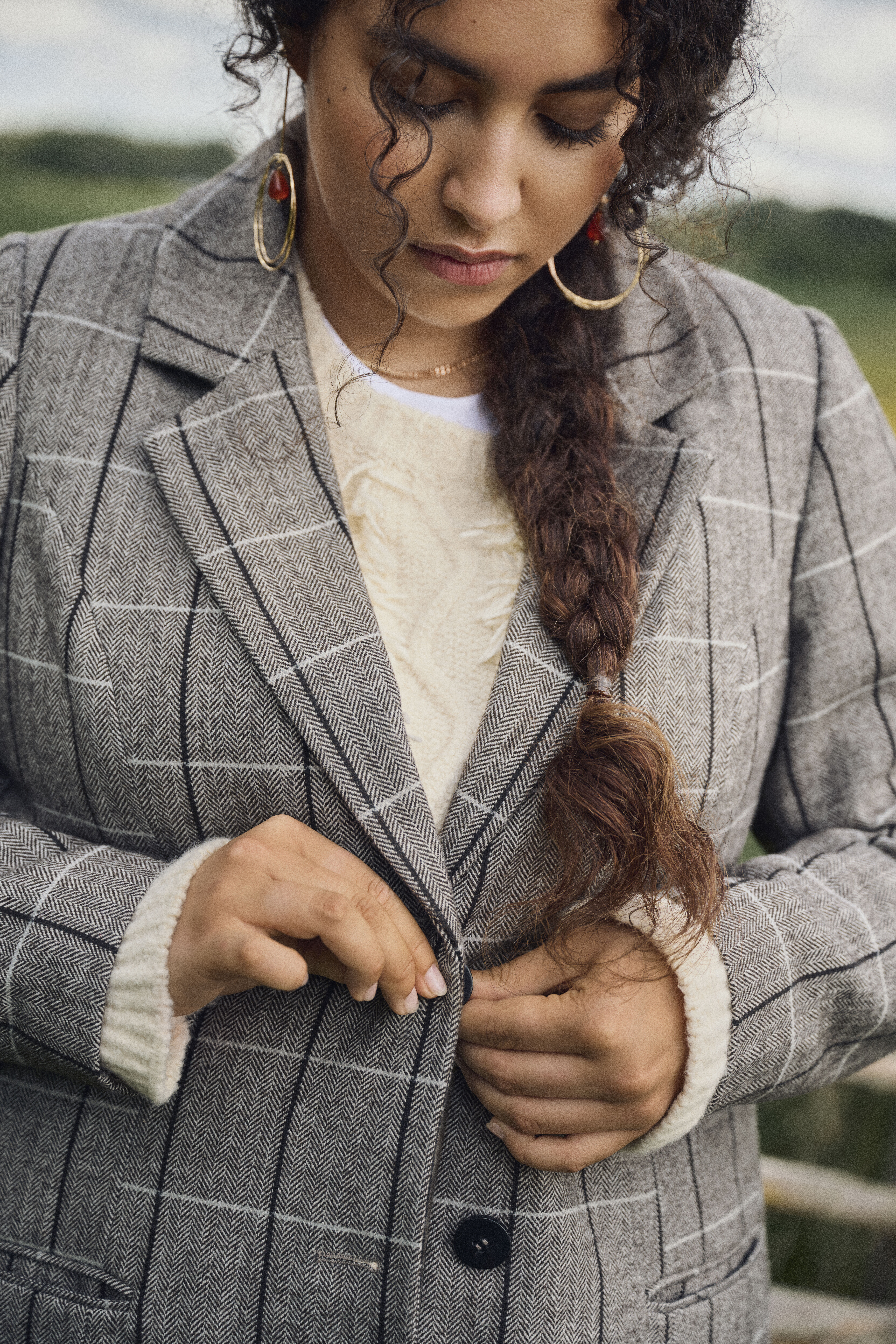 Zizzi Set i gr&aring; rutor, , Model