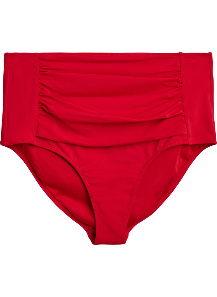 Bikinitrosor med h&ouml;g midja, R&ouml;d, Packshot image number 0