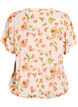 Viscose blouse with floral print and short sleeves, Vanilla, Packshot image number 1