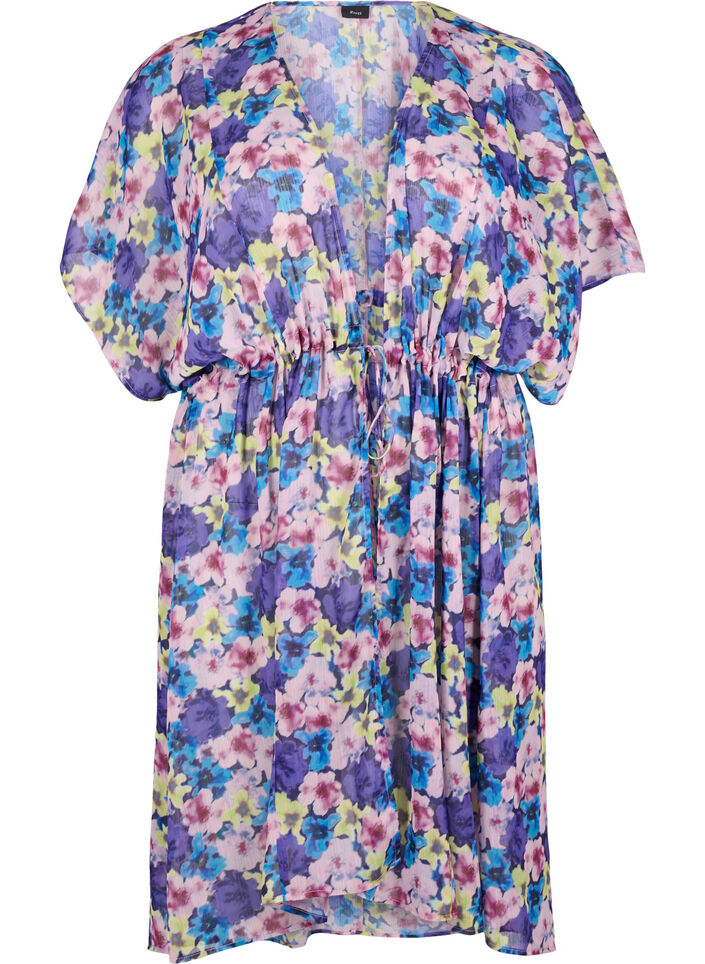 Strandkimono med tryck, Blå, Packshot image number 0