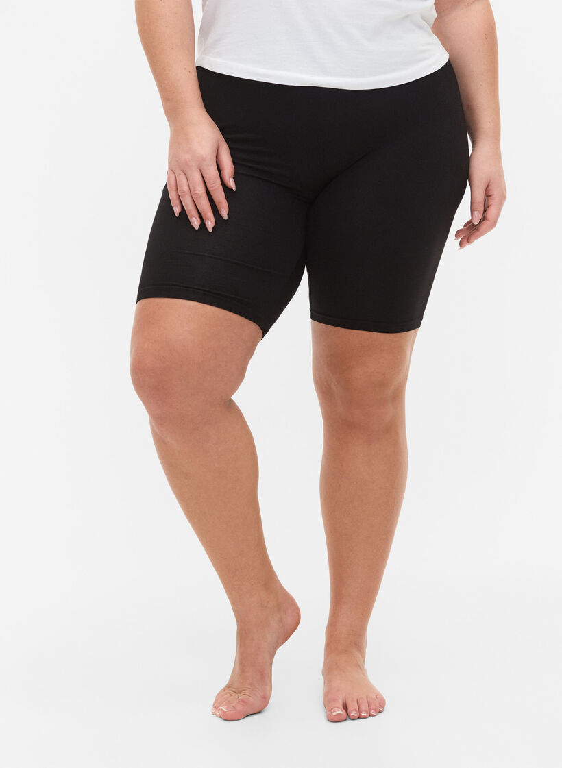 2-pack cykelshorts i viskos, Svart, Model image number 3
