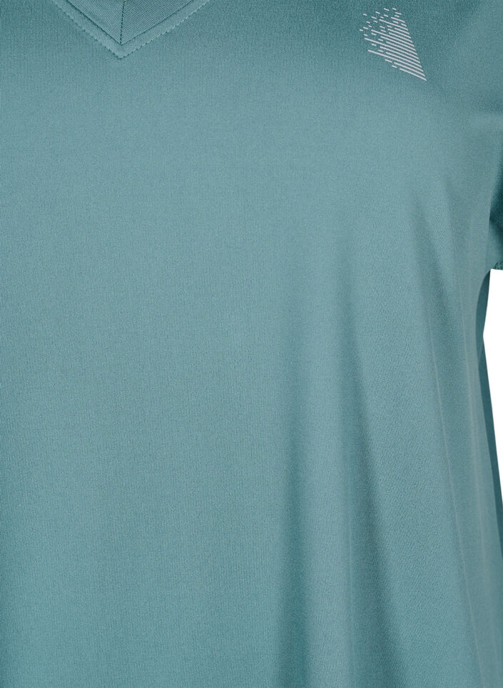 Tr&auml;nings t-shirt med v-ringning och l&ouml;s passform, Gr&ouml;n, Packshot image number 2