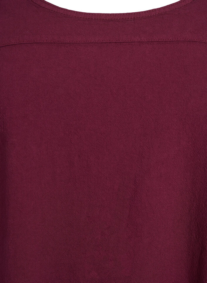 Kort&auml;rmad kl&auml;nning i bomull, M&ouml;rk Bordeaux, Packshot image number 2