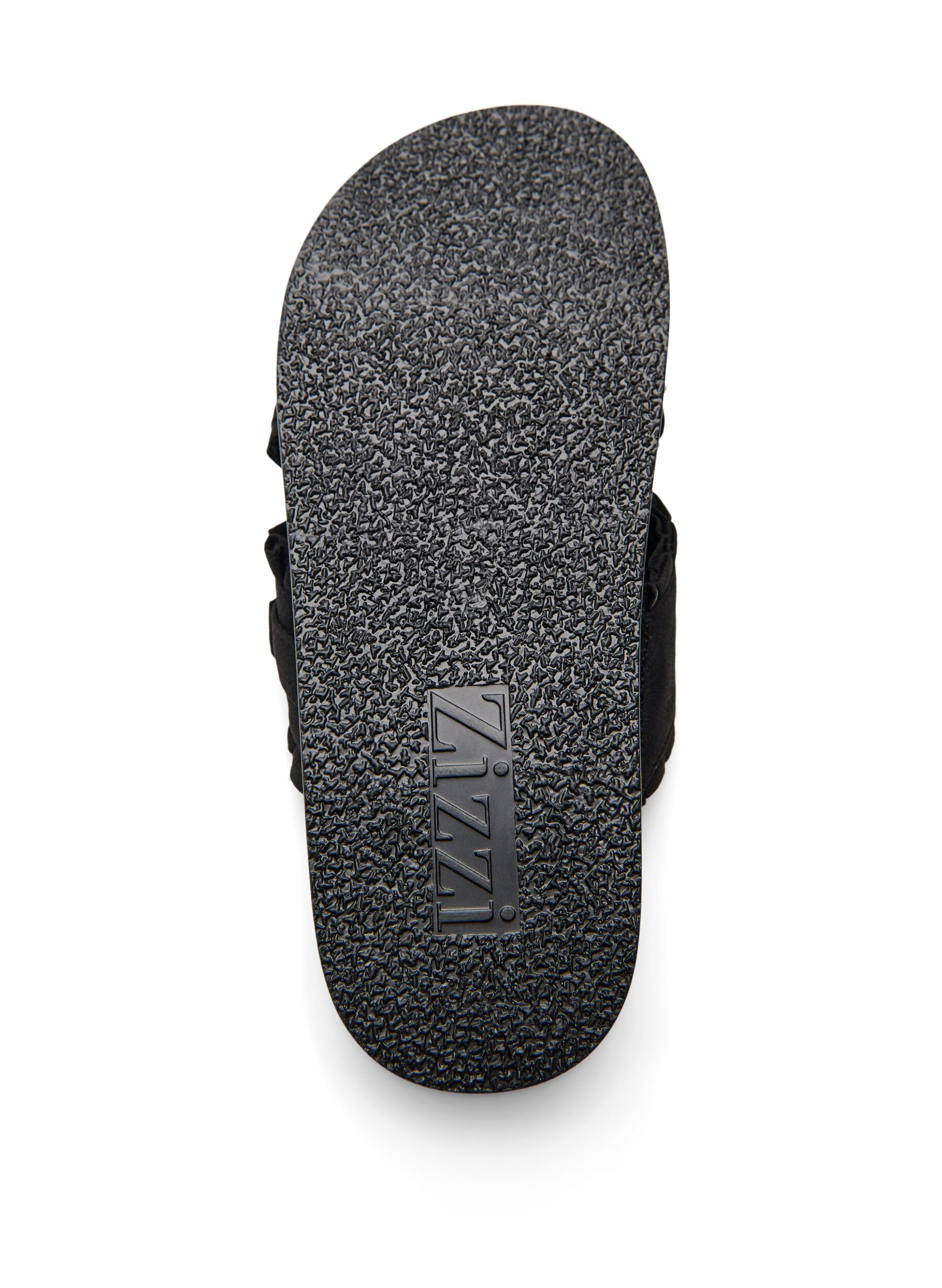 Zizzi Sandaler med korsade remmar och volangkanter, Svart, Packshot image number 4