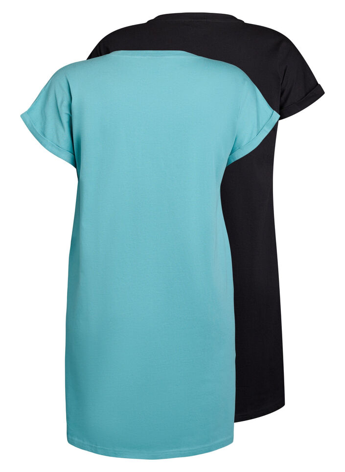 2-pack t-shirtkl&auml;nningar med korta &auml;rmar, Bl&aring;, Packshot image number 1