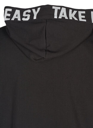 Sweatshirt med huva, Black, Packshot image number 3