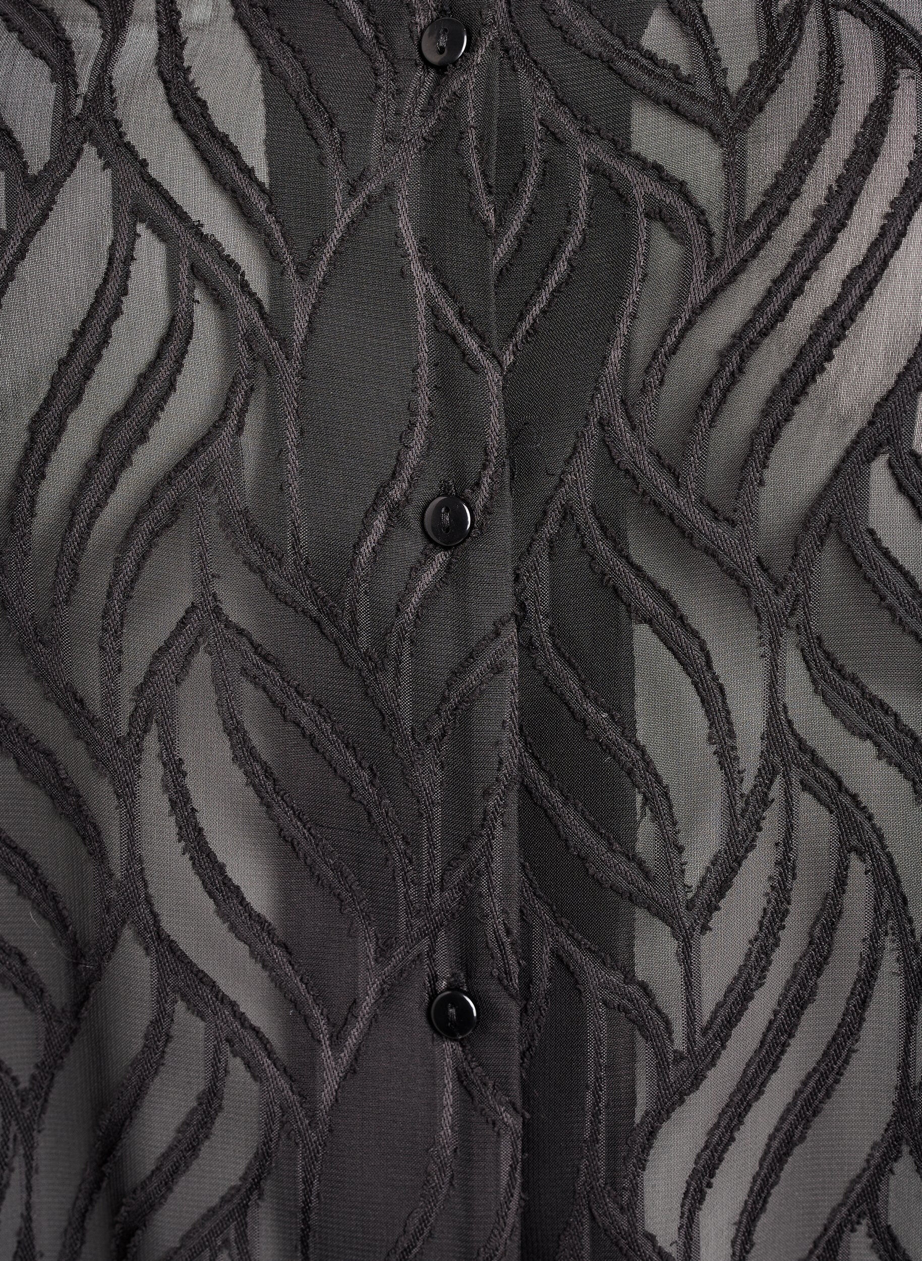 Zizzi Tunika i chiffong med strukturm&ouml;nster, Svart, Packshot image number 2