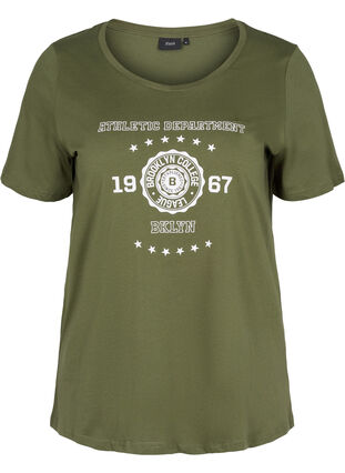 T-shirt i bomull med tryck, Ivy Green ATHLETIC, Packshot image number 0