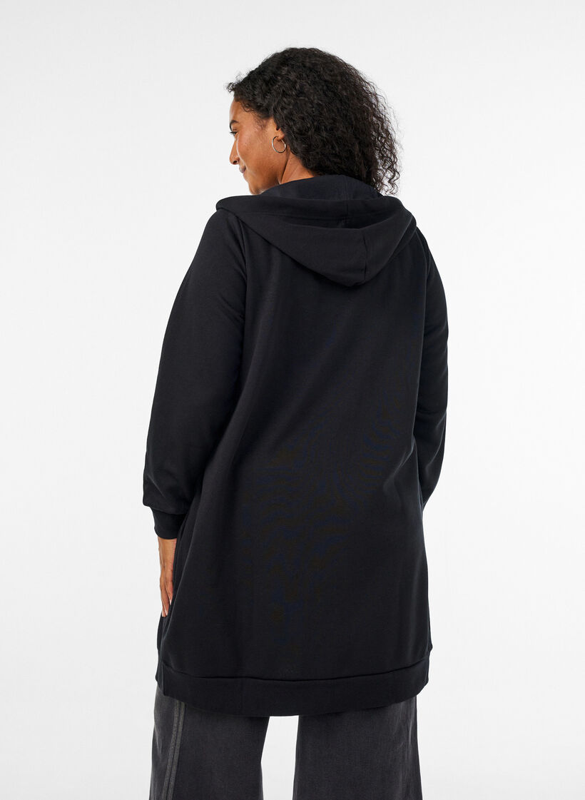 L&aring;ng huvtr&ouml;ja med dragkedja och fickor, Svart, Model image number 2