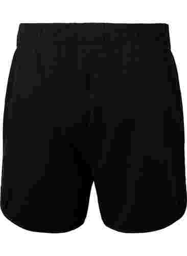 Enfärgade sweatshirtshorts med fickor, Black, Packshot image number 1