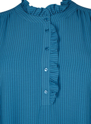 Randig klänning med volangdetaljer, Bluesteel Stripe, Packshot image number 2