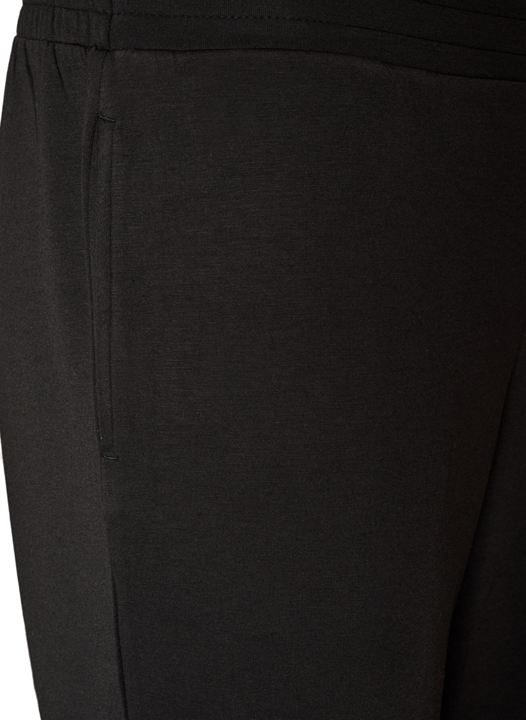 ZizziByxor i jersey med h&ouml;g midja och fickor, Svart, Packshot image number 2