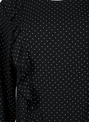 Långärmad blus med volanger, Black Dot, Packshot image number 2