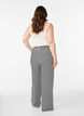 Randiga pyjamasbyxor med h&ouml;g midja och vida ben, Svart, Model image number 1
