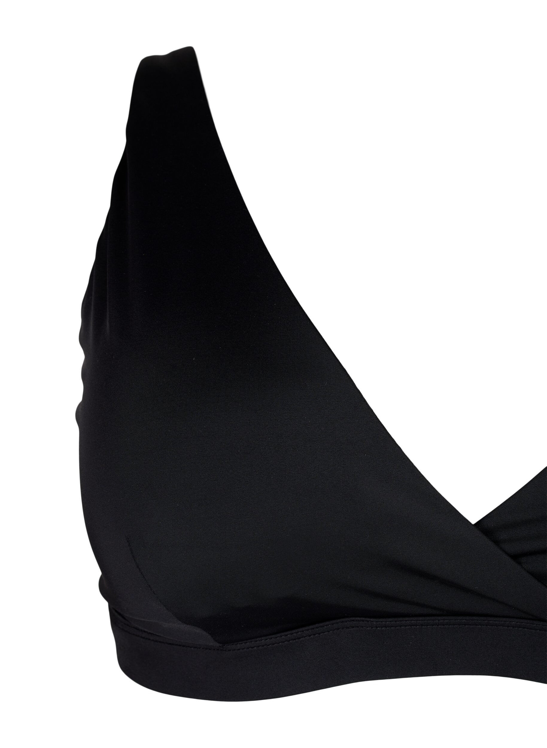 Zizzi Triangel-bikinitopp med omlottdetalj, Svart, Packshot image number 2