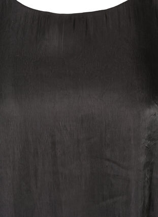 Klänning med skimmer och långa puffärmar, Black, Packshot image number 2