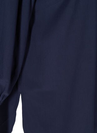 Skjorta i viskos med 3/4 puffärmar, Navy Blazer, Packshot image number 3