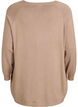 Stickad blus med knappar i sidan, Beige, Packshot image number 1