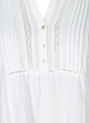 A-linjeformad klänning i bomull, Bright White, Packshot image number 2