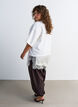 Blus i jersey med lager-p&aring;-lager-look och spets, Vanilla, Model image number 1
