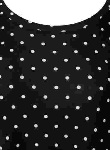 Midiklänning i viskos med korta ärmar, Black Dot, Packshot image number 2