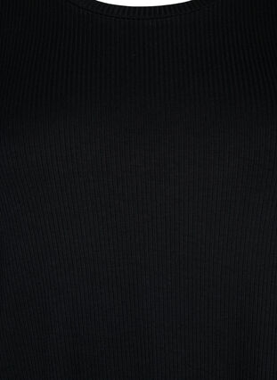 T-shirt i viskos med ribbstruktur, Black, Packshot image number 2