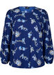 FLASH - Långärmad blus med små blommor, Blue Flower, Packshot image number 0