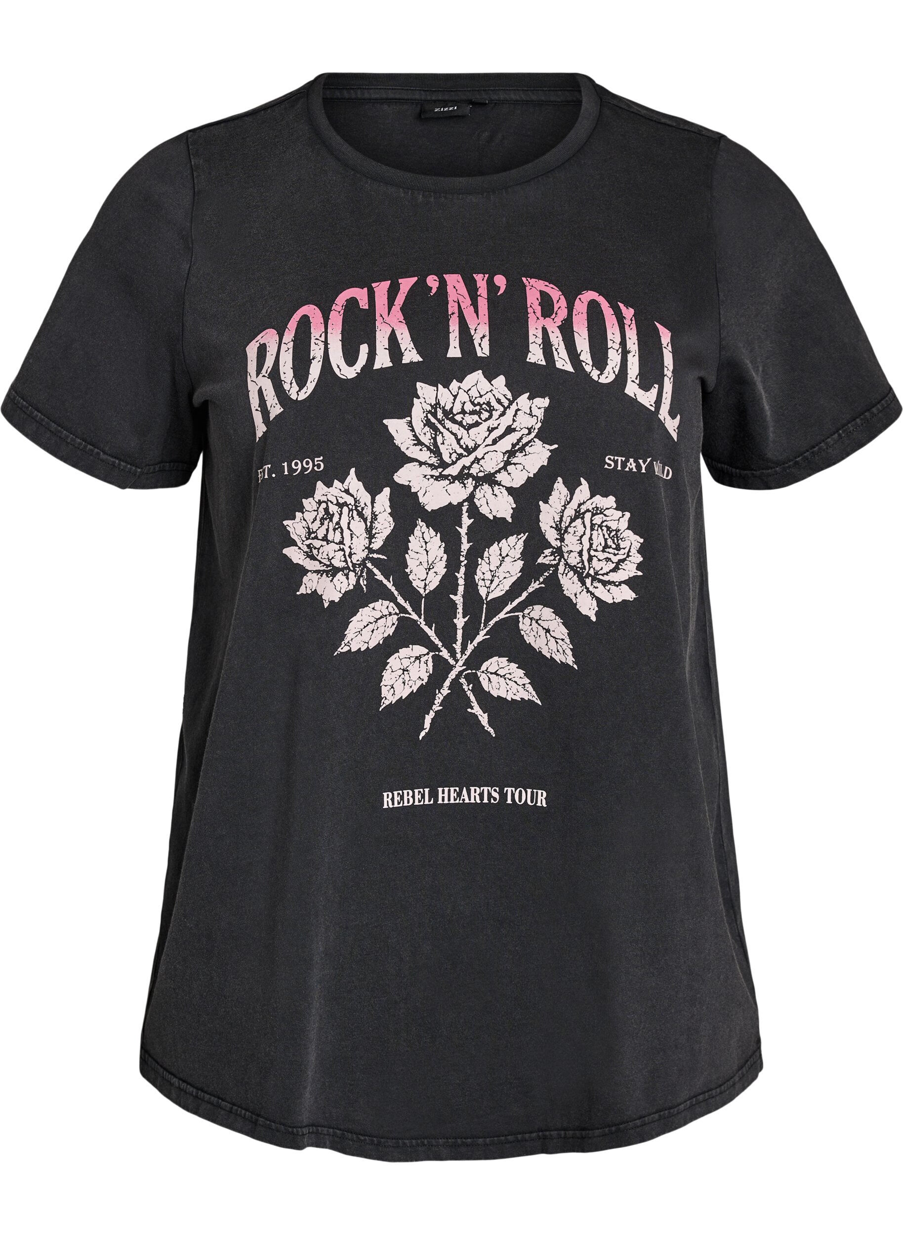 T-shirt i ekologisk bomull med rocktryck