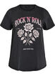 T-shirt i ekologisk bomull med rocktryck, Svart, Packshot image number 0
