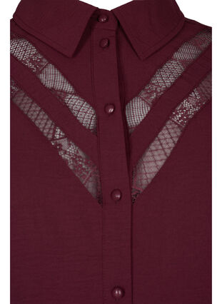 Lång skjorta med spetsdetaljer, Winetasting, Packshot image number 2