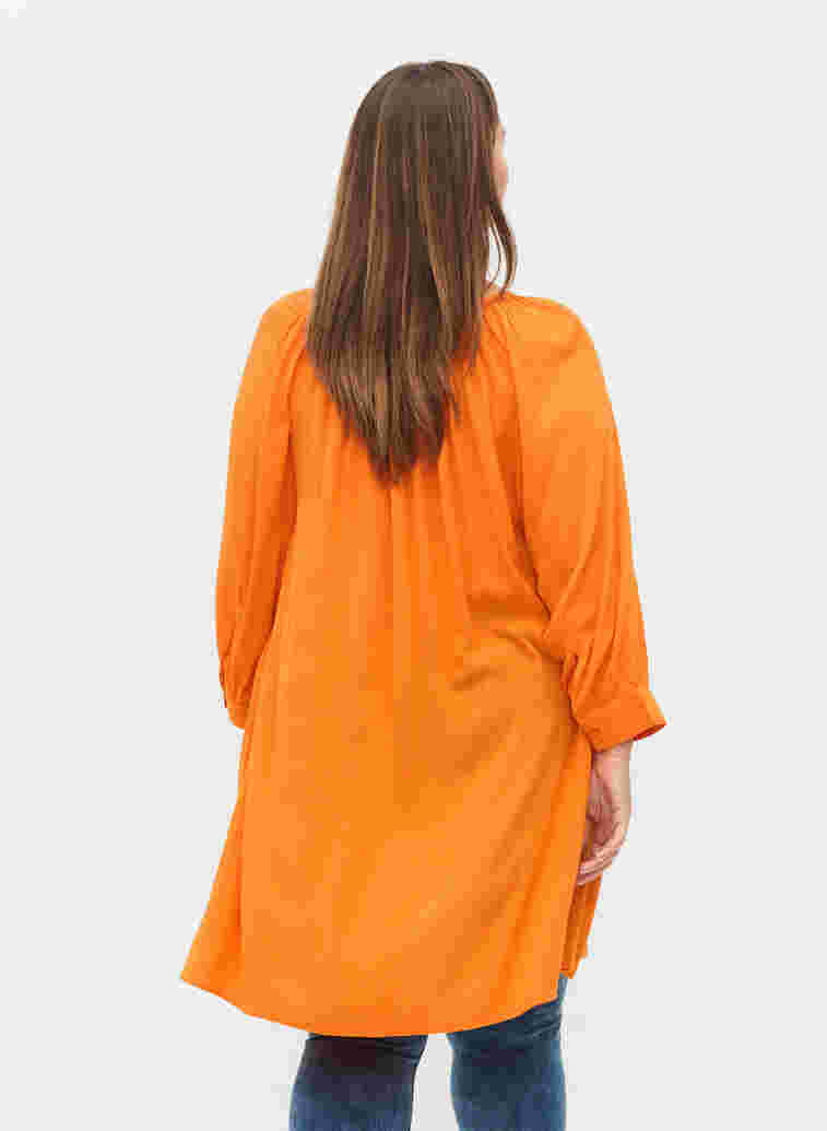 Viskostunika med 3/4 ärmar, Orange Peel, Model image number 1