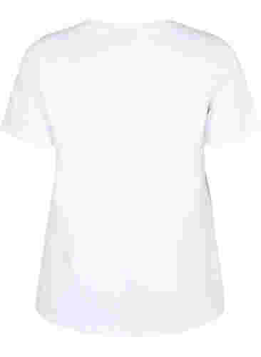 T-shirt i bomull med tryck, Bright White COLOR, Packshot image number 1