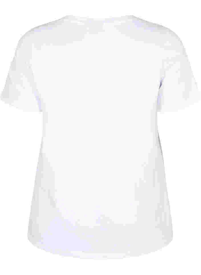 T-shirt i bomull med tryck, Bright White COLOR, Packshot image number 1