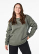Sweatshirt med rund halsringning, Gr&ouml;n, Model image number 0