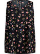 &Auml;rmelloses Top mit Struktur, Svart, Packshot image number 0