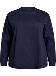 Sweatshirt med rund halsringning, Bl&aring;