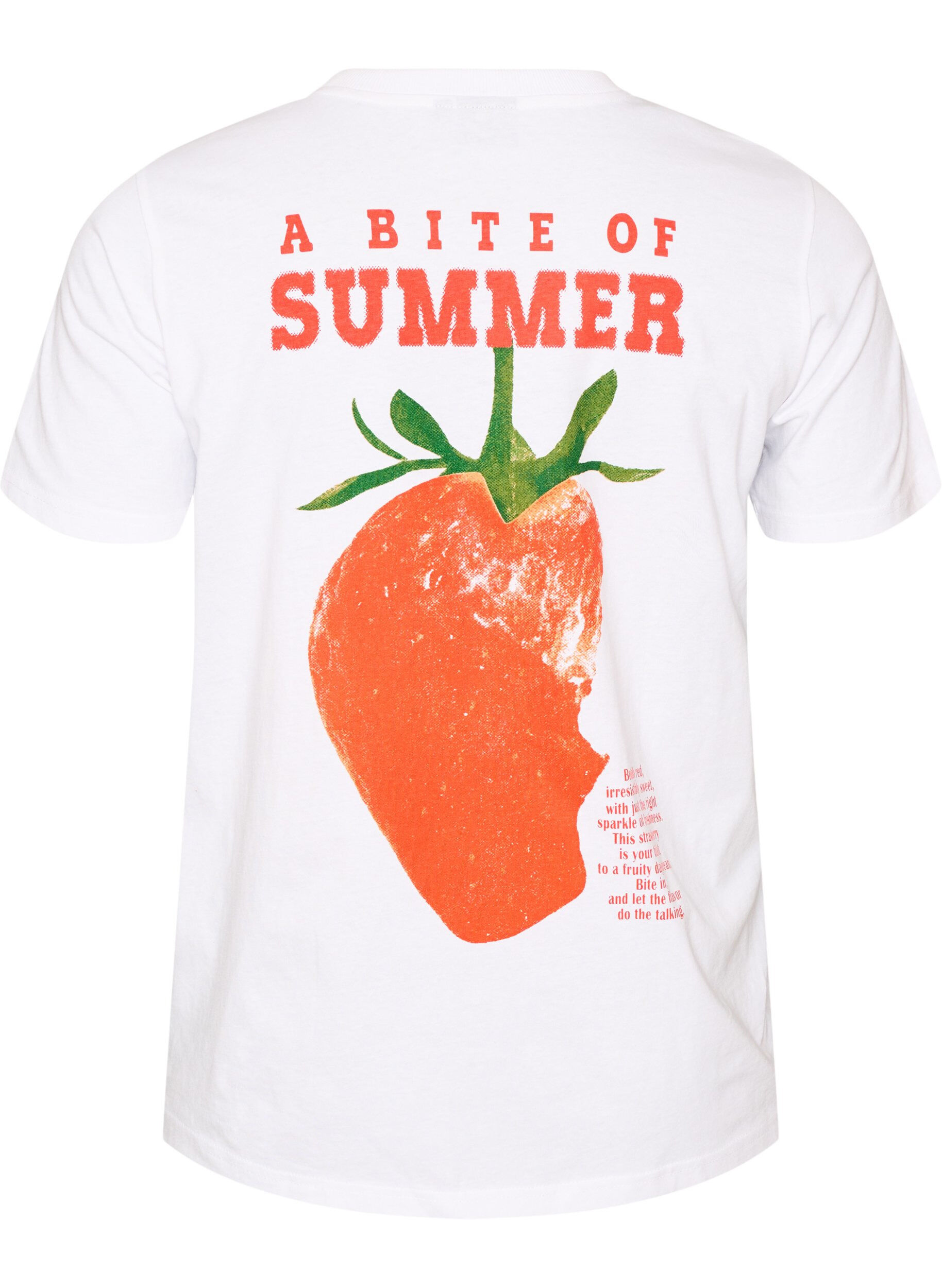 ZizziT-shirt i bomull med tryck, Vit, Packshot image number 1