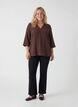 Blus med 3/4-&auml;rm, Brun, Model image number 1
