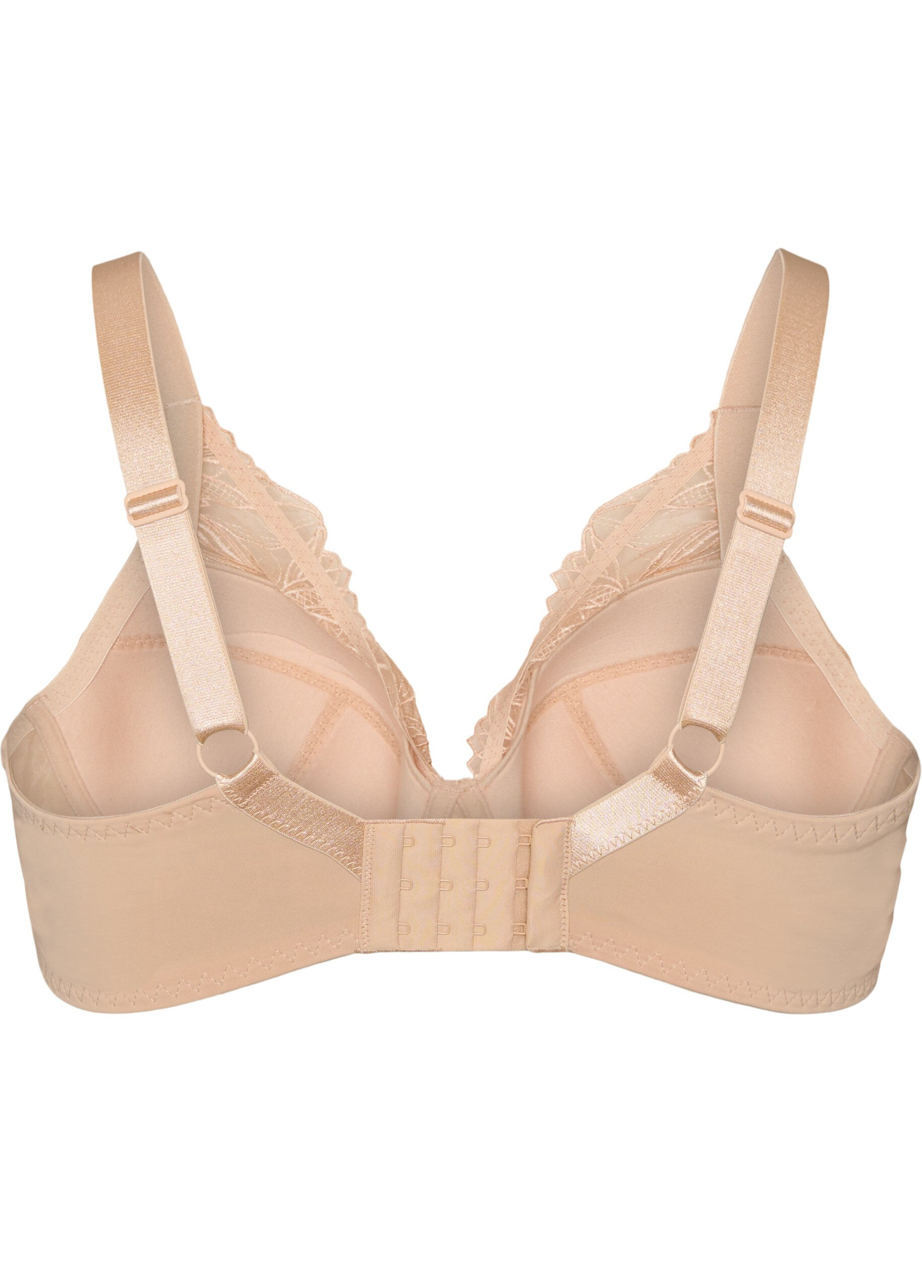 ZizziVadderad spets-BH med bygel, Beige, Packshot image number 1