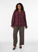 L&aring;ng&auml;rmad blus med spetsm&ouml;nster, M&ouml;rk Bordeaux, Model image number 1