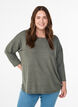 Jerseyblus med 3/4-&auml;rm, Gr&ouml;n, Model image number 0