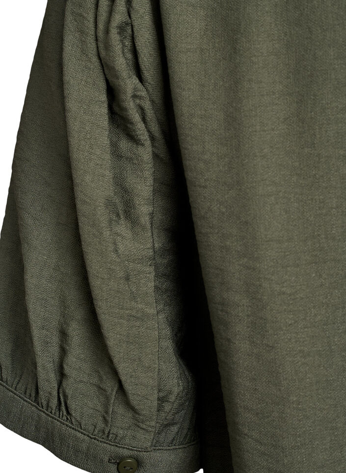 Viskosblus med halvkorta ärmar, Grön, Packshot image number 3