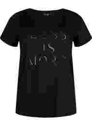 T-shirt till träning med print, Black w.Less Is More