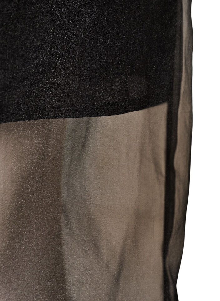 L&aring;ng kjol i organza-look, Svart, Packshot image number 3