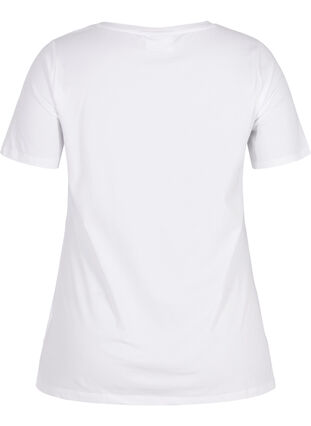 Enfärgad t-shirt i bomull, Bright White, Packshot image number 1